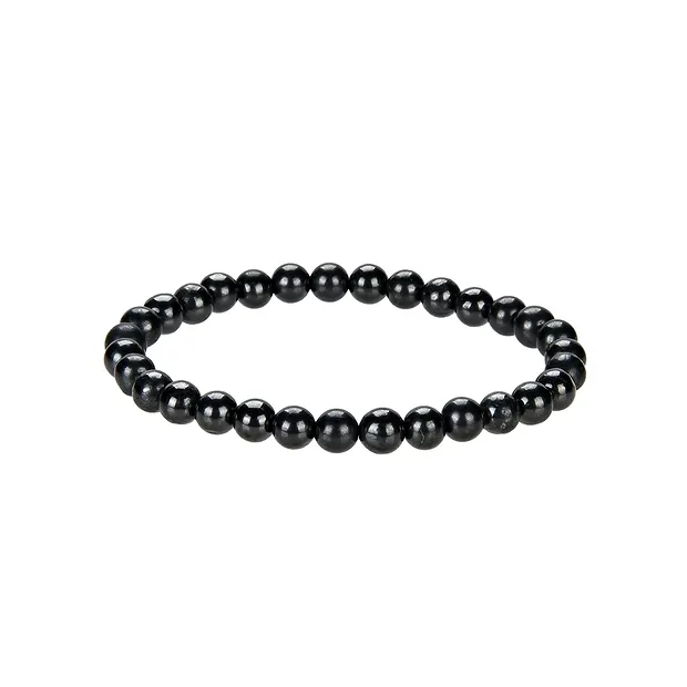 Bracelet, Shungite, 06mm beads | minerals trade - gems, healing stones & jewelry