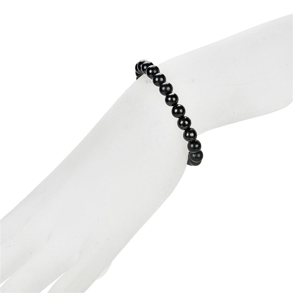 Bracelet, Shungite, 06mm beads | minerals trade - gems, healing stones & jewelry
