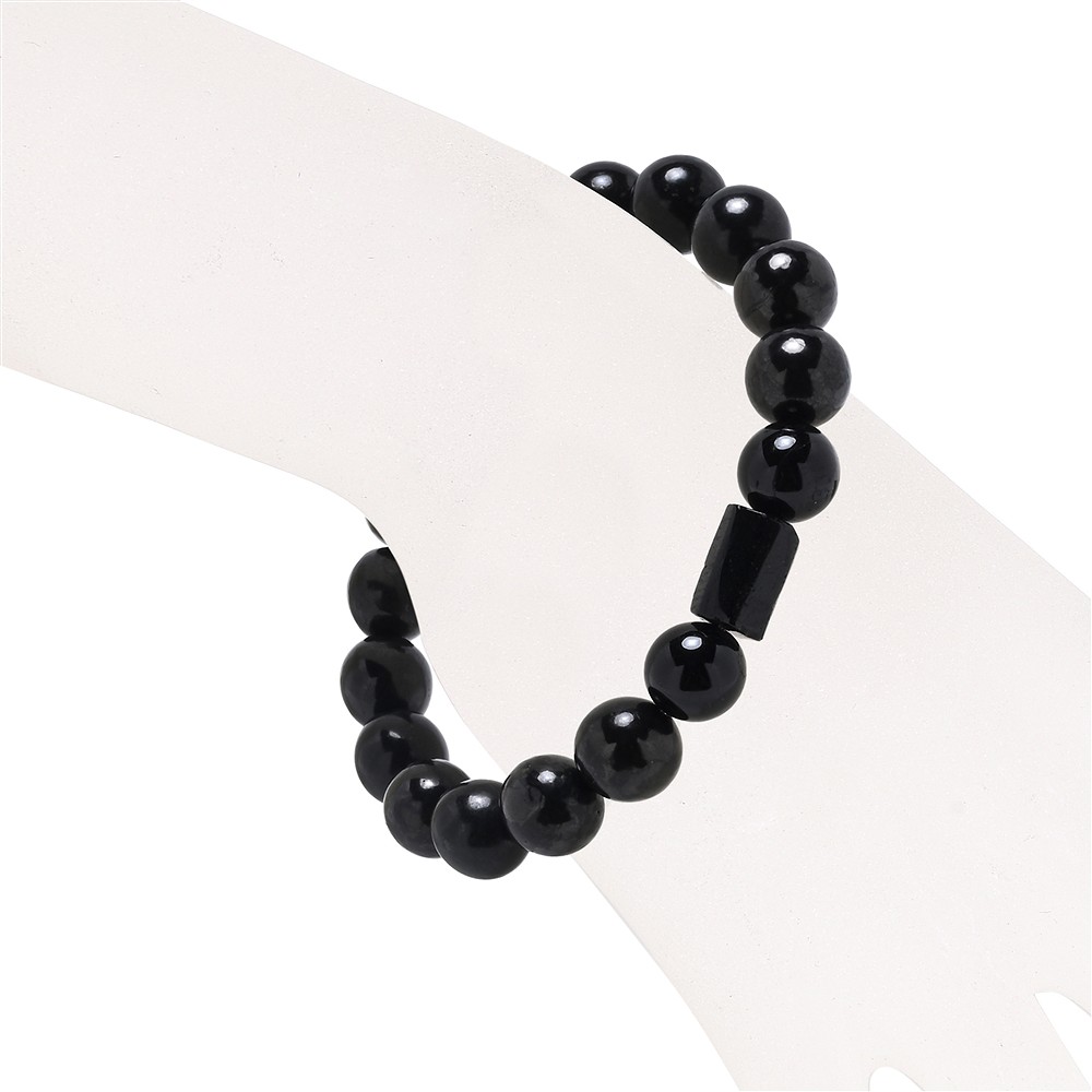 Bracelet, Shungite (stab.), Tourmaline (black), 10mm beads | Marco Schreier