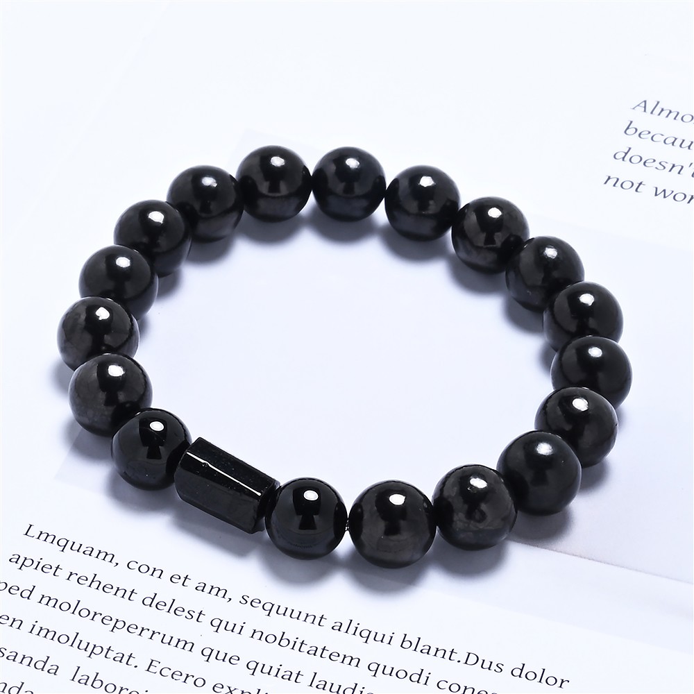 Bracelet, Shungite (stab.), Tourmaline (black), 10mm beads | Marco Schreier