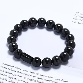 Armband, Schungit (stab.), Schörl, 10mm Kugeln | Marco Schreier