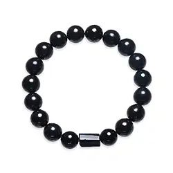 0643264652 Bracelet, Shungite (stab.), Schorl, boules 10mm | Marco Schreier