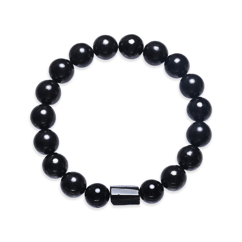 Bracelet, Shungite (stab.), Tourmaline (black), 10mm beads | Marco Schreier