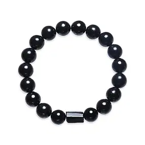 Armband, Schungit (stab.), Schörl, 10mm Kugeln | Marco Schreier