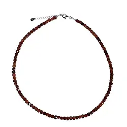 0643512230 Necklace garnet (Spessartine), 4mm cube, faceted, rhodiniert | Marco Schreier