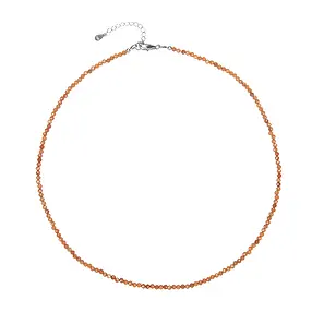 Armband Granat (Madarinengranat), Kugeln (3mm), facettiert, rhodiniert | Marco Schreier