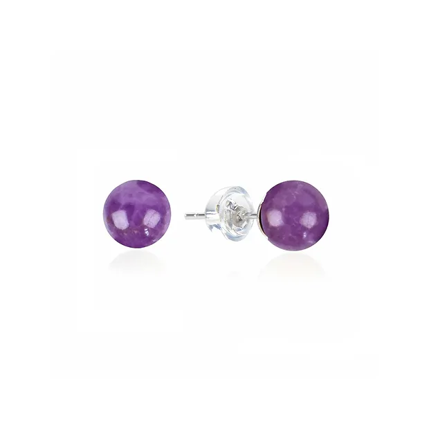 Earstud phosphosiderite, ball, 6mm, rhodiniert, loose | Marco Schreier