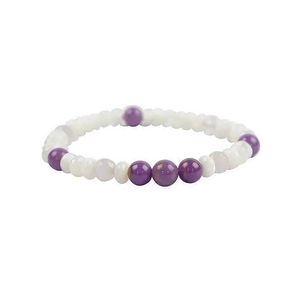 Pulsera, Madre Perla (Nácar), fosfosiderita, Cuarzo rosa | Marco Schreier