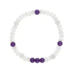 0643850162 Bracelet, Mother of Pearl, Phosphosiderite, Rose Quartz | Marco Schreier