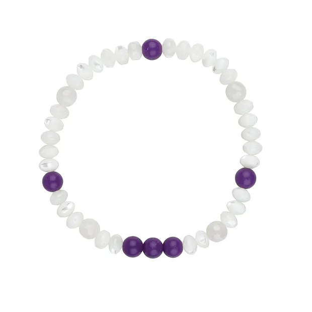 Pulsera, Madre Perla (Nácar), fosfosiderita, Cuarzo rosa | Marco Schreier