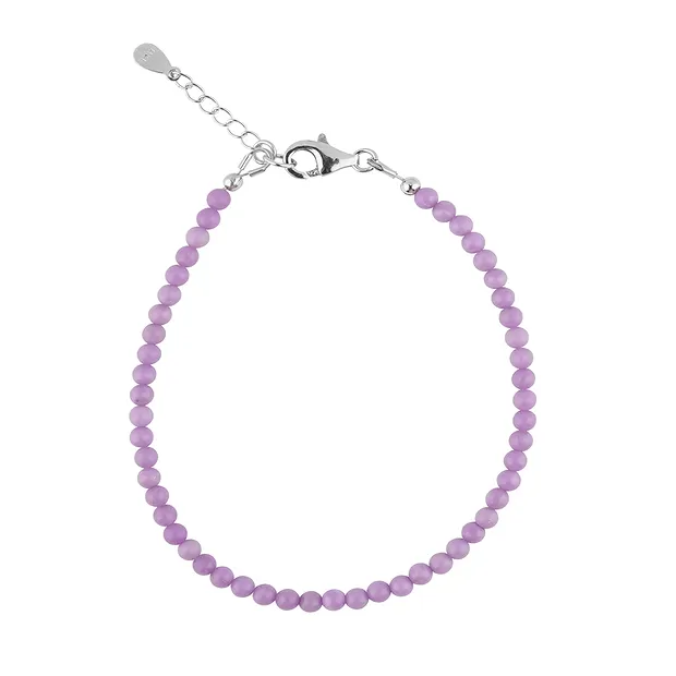 Bracelet en perles rondes, phosphosiderite, 03mm, rhodié | Marco Schreier