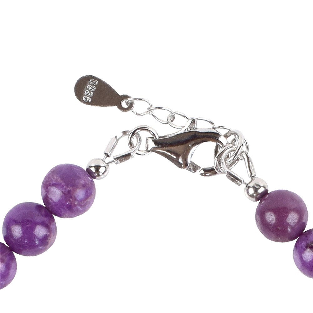 Bracciale fosfosiderite, perle 06-07 mm, catena di prolungamento, rodiato | Marco Schreier