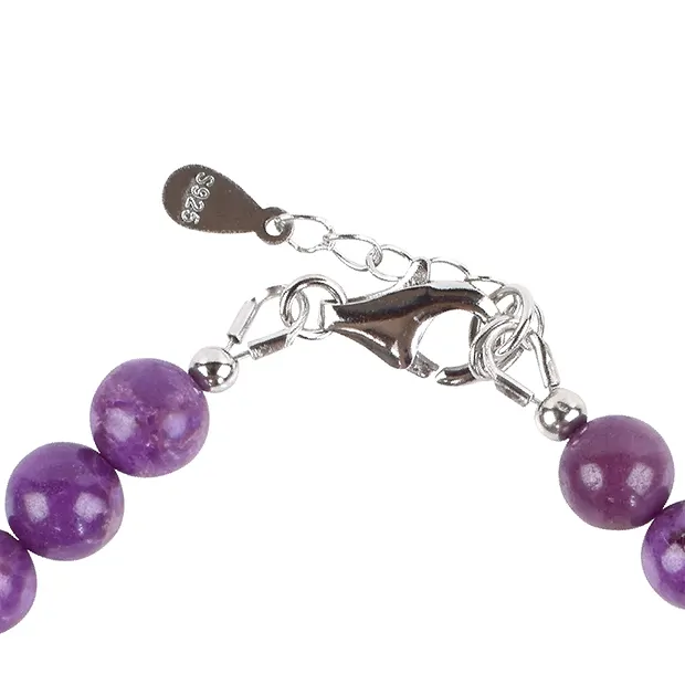 Bracelet phosphosiderite, 06-07mm beads, extension chain, rhodiniert | Marco Schreier