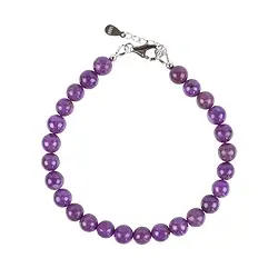 06438590320 Bracelet en perles rondes, phosphosiderite, boules de 06-07mm, Chaîne d'extension, rhodié | Marco Schreier