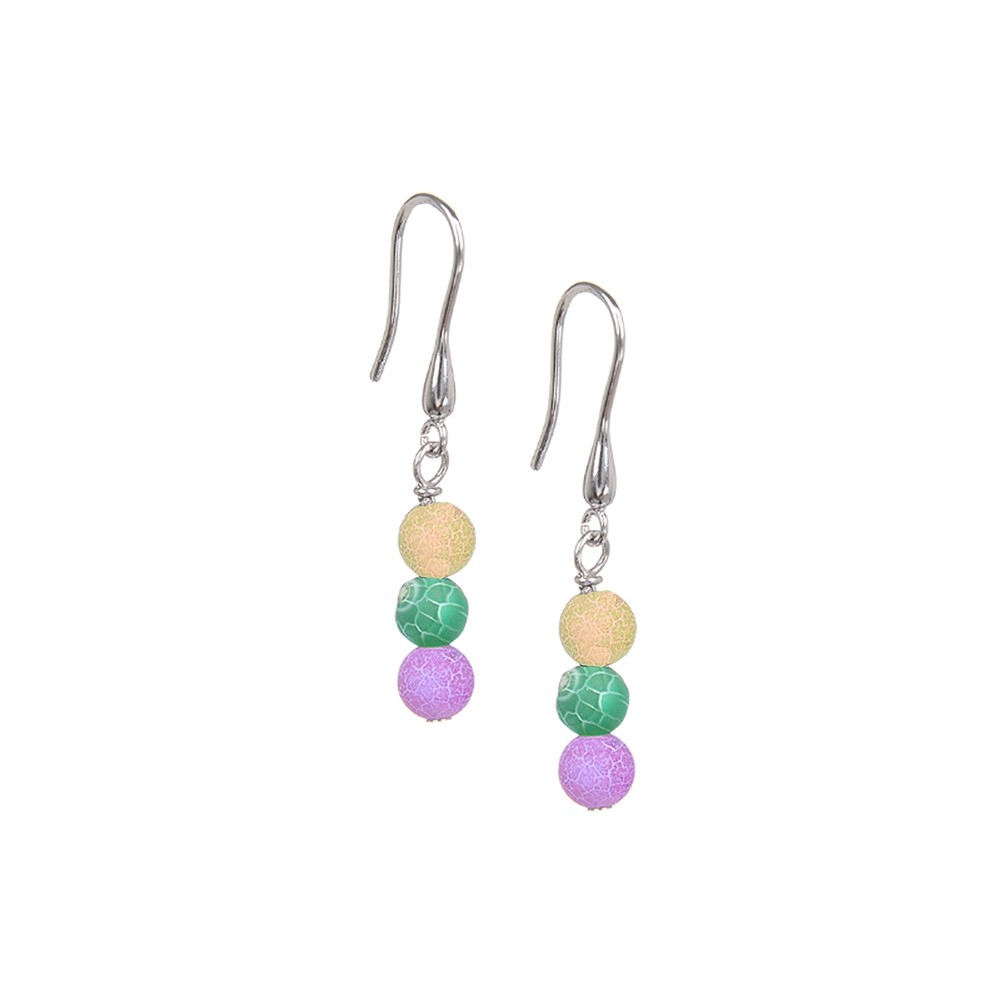 Orecchini agata serpente Turchese (set), perline (6 mm), 4,0 cm | Marco Schreier