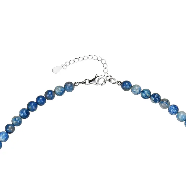 Collar de bolas de Shattuckita de 6 mm, plata rodinada, cadena de extensión | Marco Schreier