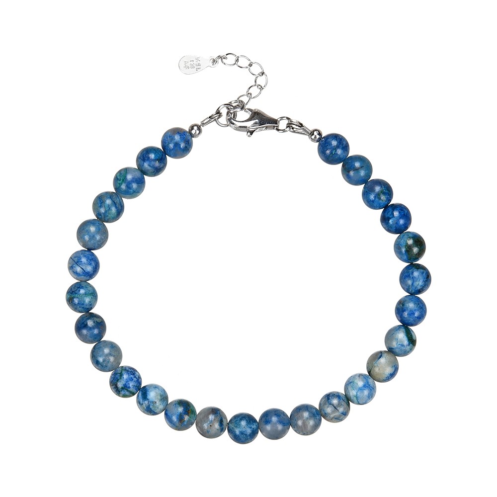 Collana di palline di shattuckite 6 mm, argento rodiato, catena di prolungamento | Marco Schreier