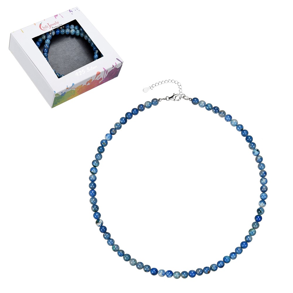 Collana di palline di shattuckite 6 mm, argento rodiato, catena di prolungamento | Marco Schreier
