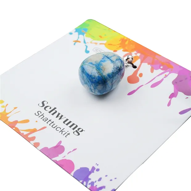 Pendentif Shattuckite, Pierre roulée petite, rhodié | Marco Schreier