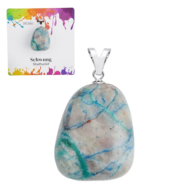 Shattuckite pendant, large Tumbled Stone, rhodiniert | Marco Schreier