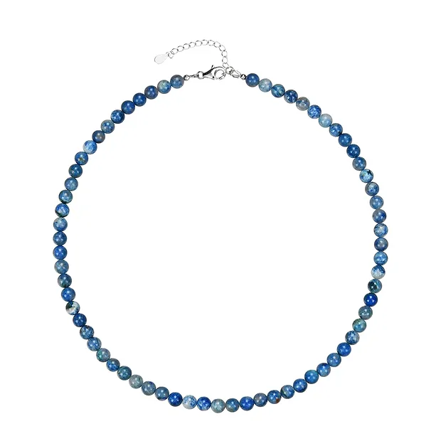 Bracelet Shattuckite, beads (6mm), rhodiniert | wholesaler gems & healing stones