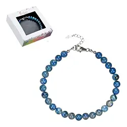 0645659060 Bracelet Shattuckite, 6mm beads, extension chain, rhodiniert | Marco Schreier