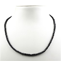 0645703006 Kette Button facettiert, Spinell (schwarz), 4mm/45cm | Marco Schreier