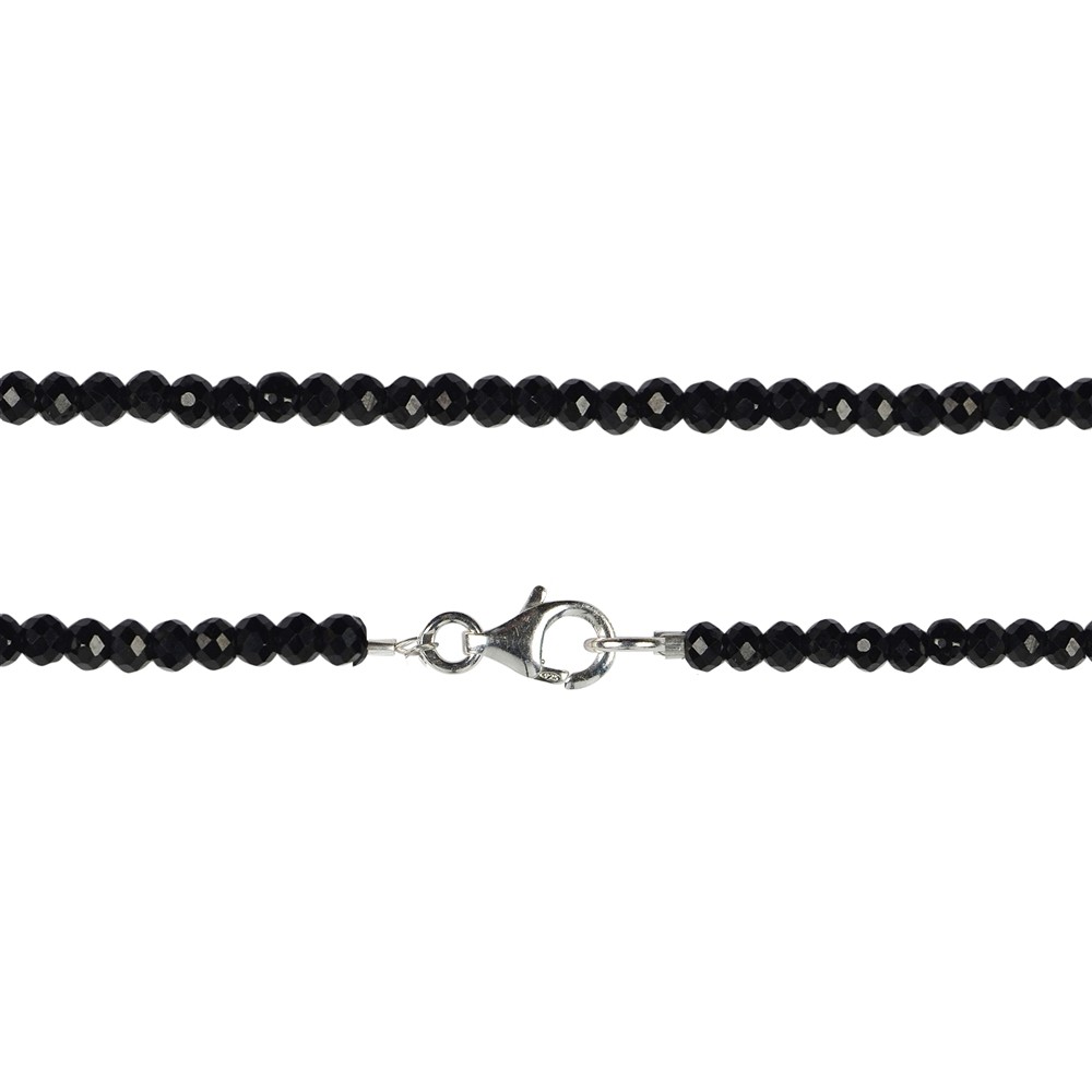 Chaîne Boutons à facettes, Spinelle (noir), 3mm/45cm | Marco Schreier