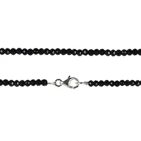 Collana di Spinello (nero), bottone (3 mm), sfaccettato | Marco Schreier