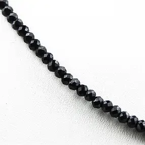 Collana di Spinello (nero), bottone (3 mm), sfaccettato | Marco Schreier