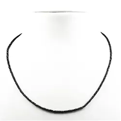 0645703007 Button faceted necklace, Spinel (black), 3mm/45cm | Marco Schreier