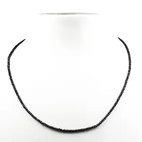 Collana di Spinello (nero), bottone (3 mm), sfaccettato | Marco Schreier