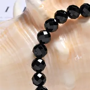 Bracelet, Spinelle (noir), 06mm boules, facettes | Marco Schreier