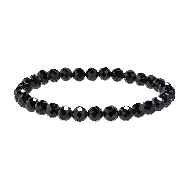 Bracelet, Spinelle (noir), 06mm boules, facettes | Marco Schreier