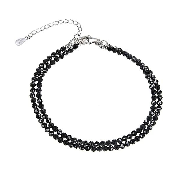 Armband Spinell, Kugeln (3mm), facettiert, rhodiniert | Marco Schreier