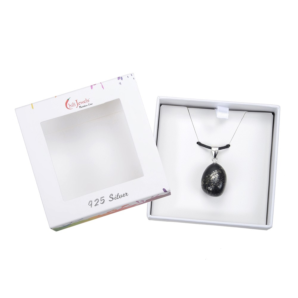 Pendant Tumbled Stone, Pyrite in slate, 3.0cm, rhodiniert | Marco Schreier