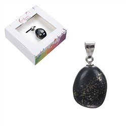 0646125106 Pendentif Pierre roulées, Pyrite en ardoise, 3,0cm, rhodié | Marco Schreier