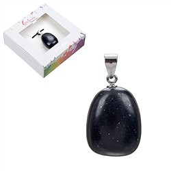 0646125107 Pendant Tumbled Stone, Pyrite in slate, 3,8cm, rhodiniert | Marco Schreier