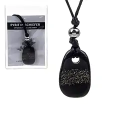 0646128001 Pendentif Pyrite en ardoise "Ouverture et lâcher prise". | Marco Schreier