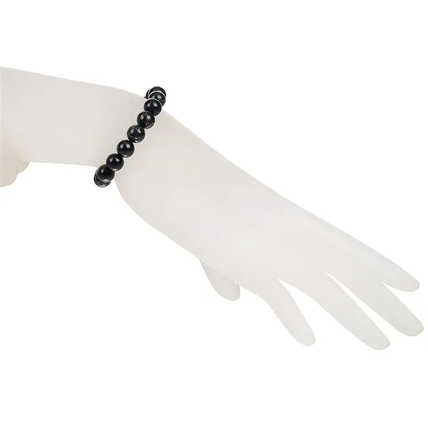 Bracelet, Pyrite in slate, 08mm beads | wholesale gems, healing stones & jewelry