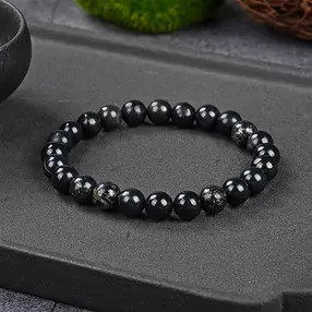 Pulsera, Pirita en pizarra, cuentas 08mm | Marco Schreier