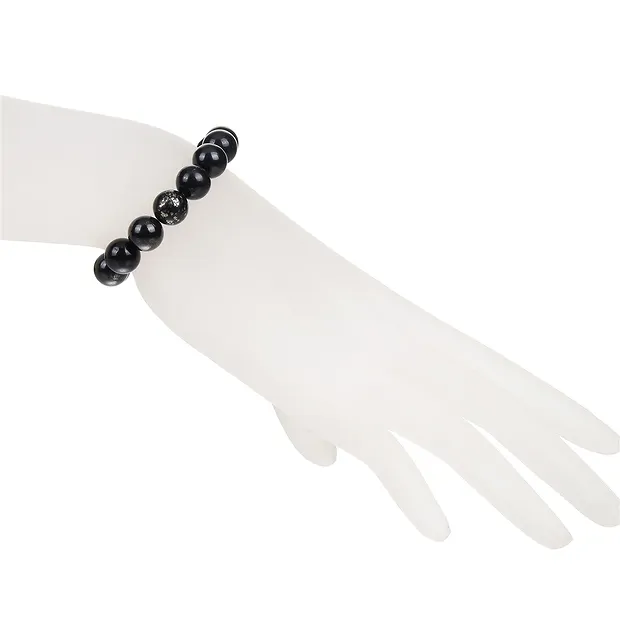 Bracelet, Pyrite in slate, 10mm beads | wholesale gems, healing stones & jewelry
