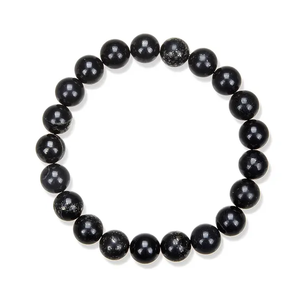 Bracelet, Pyrite in slate, 10mm beads | wholesale gems, healing stones & jewelry