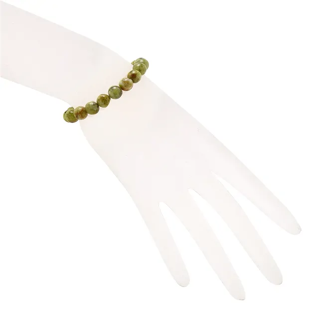 Bracelet, opale (pistache), 08mm boules | Marco Schreier