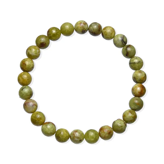 Bracelet, opal (pistachio opal), 08mm spheres | wholesaler gems & healing stones