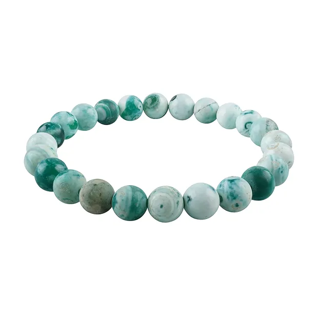Bracelet, Agate (dyed green), 08mm beads | wholesaler gems & healing stones