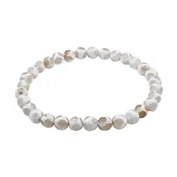 0647251300 Bracelet, Agate (white/cream), 06mm beads, faceted | Marco Schreier