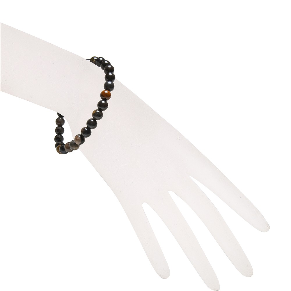 Bracelet, Petrified Wood (black), 06mm beads  | gems, healing stones & jewelry