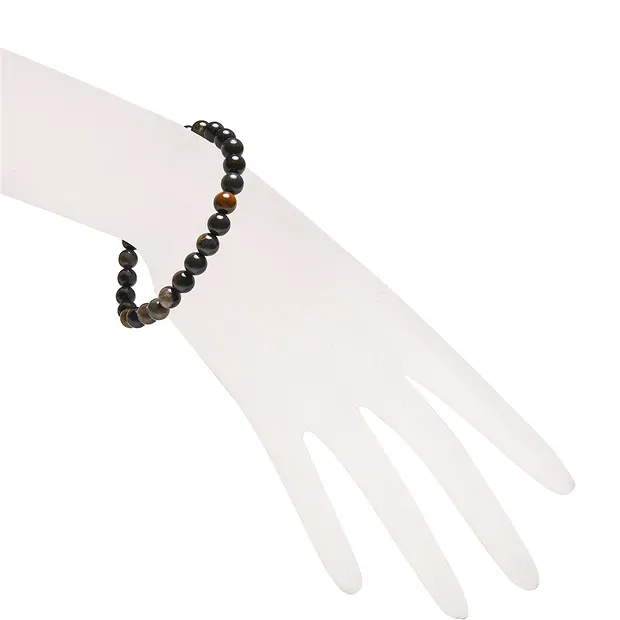 Pulsera, Madera petrificada (negra), cuentas 06mm | Marco Schreier