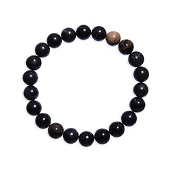 0647450110 Bracelet, Bois silicofié (noir), boules de 10mm, 21cm  | Marco Schreier